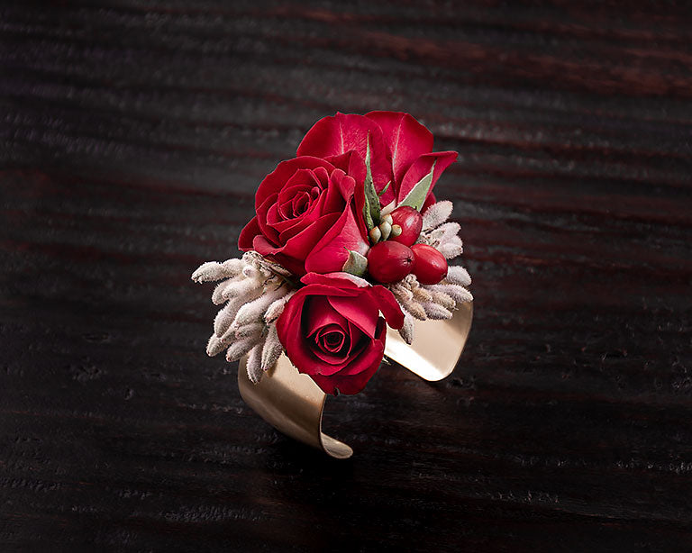 Red Rose Prom wristlet corsage by Petal Street Flower Company florist in Point Pleasant NJ