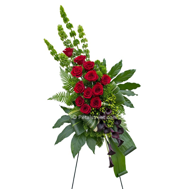 lily funeral flower arrangements STANDING SPRAY 29